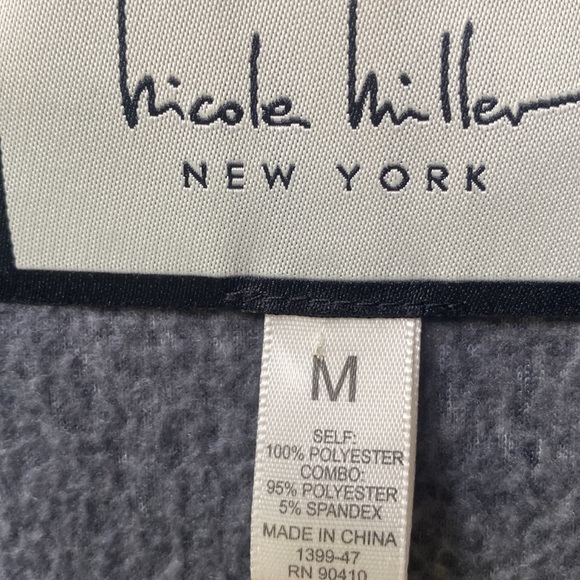 Nicole Miller open front Long-sleeve black & gray cardigan, Size M - Picture 5 of 6